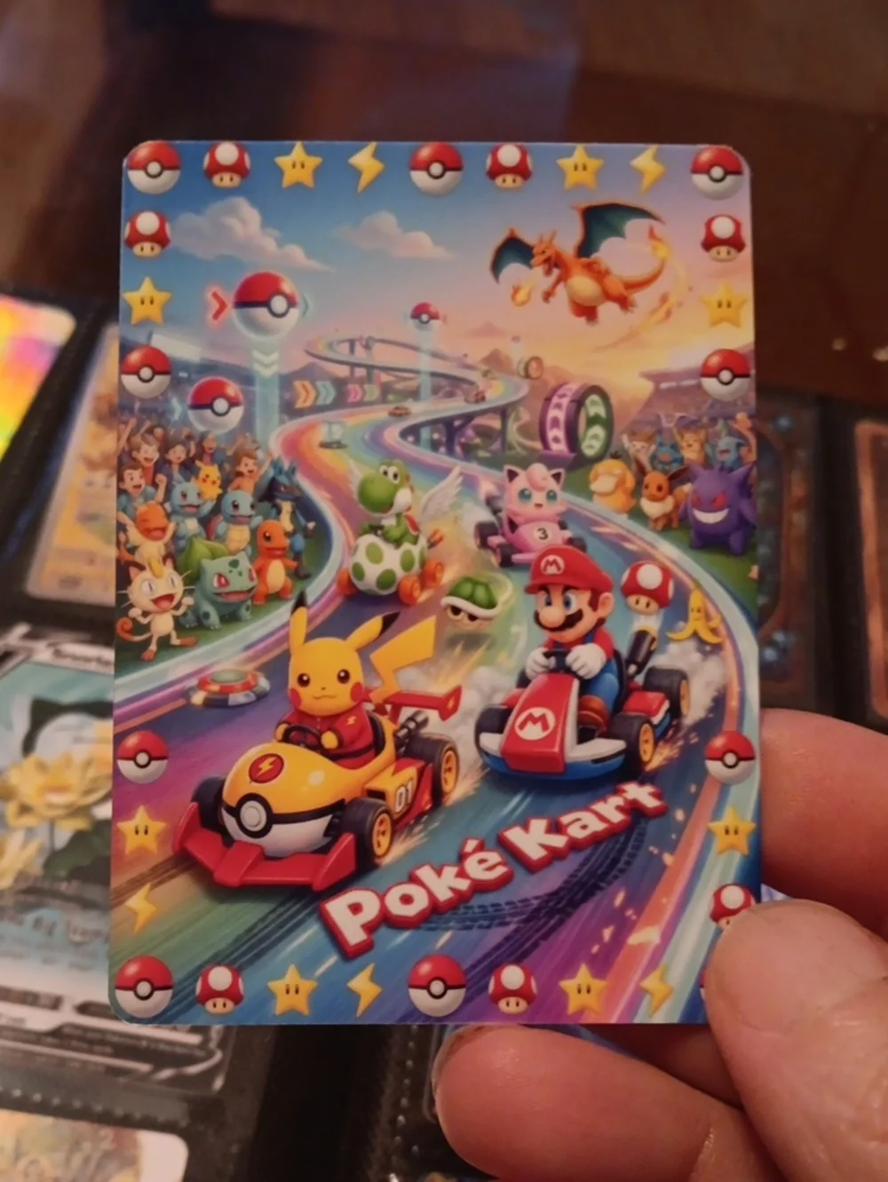 Poké Kart Collector Card - Pikachu & Mario Racing